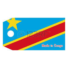 Ilustracion De La Bandera Etiqueta De Precio Con La Palabra Hecho En Congo Republica Democratica Del Congo Ilustraciones Grafico Vectorial