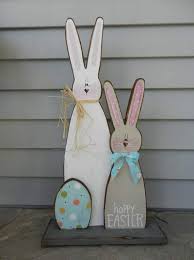 Standing Bunny Wooden Easter Display Easter Prim Country Easter Bunny Cutout Made Per Order Not Ready To Ship Easter Wood Crafts Easter Crafts Country Easter