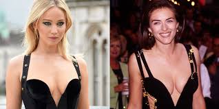 The actress, 55, reposted the photos on her twitter feed, after piers morgan accused her of being 'thirsty and creepy' and getting her son damian, 18, to photograph. Jennifer Lawrence Looks Nearly Identical To 90s Elizabeth Hurley In This Iconic Black Gown