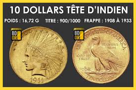 Piece 10 Dollars Or Tete D Indien 1908 A 1933 Avec Devise Bdor Indian Head Devise Or