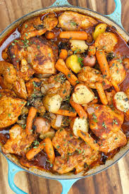This One Pot Paprika Chicken Thighs Recipe With Potatoes And Carrots Is Healthy And Delicious And Good Enough For Compa Recipes Chicken Dinner One Pot Meals