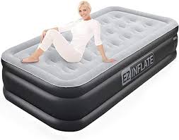 Amazon Com Ez Inflate Double High Luxury Twin Air Mattress With Built In Pump Inflatable Mattress Twin Ai In 2020 Twin Air Mattress Blow Up Beds Inflatable Mattress