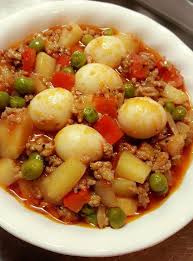 Loading Ground Pork With Tomato Sauce And Quail Eggs Ingredients 500 Grams Ground Pork Or Beef 5 Pork Giniling Recipe Ground Pork Recipes Giniling Recipe