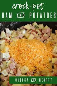 Crock Pot Ham And Potatoes In 2020 Scalloped Potatoes And Ham Entree Recipes Creamed Peas And Potatoes