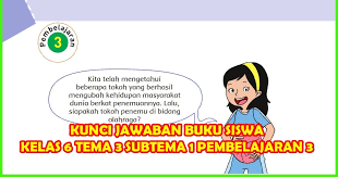 Kunci Jawaban Buku Paket Tematik Siswa Kelas 6 Tema 3 Tokoh Dan Penemuan Subtema 1 Penemu Yang Mengubah Dunia Pembelajaran 3 Halaman 26 27 Buku Penemu Belajar