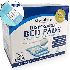 Medokare Disposable Incontinence Bed Pads Hospital 1500ml Disposable Underpads For Elderly Adults Kids Disposable Bed Mats L Bed Pads Bed Mats Waterproof Pad