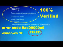 Fix Error Code 0xc00000e9 Windows 10 Recovery There Was A Problem With A Device Connected To Your Pc Youtube