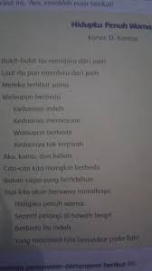 Pertanyaannya 1 Menurutmu Apakah Isi Puisi Tersebut 2 Berapakah Jumlah Bait Dalam Puisi Brainly Co Id