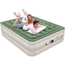 Veken Queen Air Mattress With Built In Pump Inflatable 18double Height Elevated Airbed With Flocked Top Best Air Mattress For G Air Mattress Air Bed Mattress