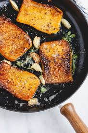 Garlic Butter Butternut Squash Steaks Recipe Butternut Squash Recipe Veggie Dishes Whole Food Recipes Veggie Recipes