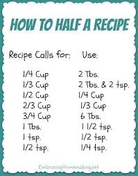 How To Half A Recipe Half And Half Recipes Cooking Measurements Good To Know