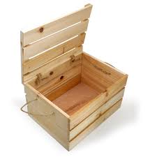 Natural Wooden Crate Storage Box With Lid Medium Would Love This In My Living Room For Throw Blank Wooden Crates With Lids Wooden Box Diy Wooden Box With Lid