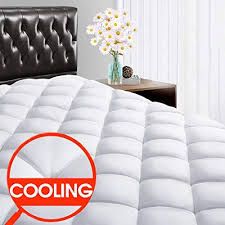 Sopat Queen Mattress Pad Cover Cooling Pillow Top Plush Mattress Topper Reversible Quilted Fitted Mattress Cover With 8 21 Deep Pocket For Summer All4hiking Plush Mattress Mattress Pad Cover Mattress Pad