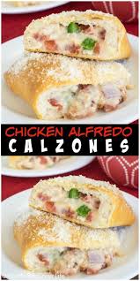 These Easy Chicken Alfredo Calzones Are Loaded With Meat Cheese And Vegetables Great Dinner Of Game Day R Calzone Recipe Calzone Recipe Easy Chicken Alfredo