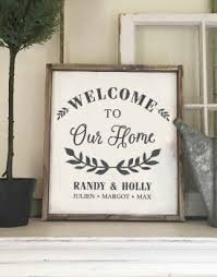 Welcome To Our Home Wood Framed Sign 18 21 Arworkshop Www Arworkshop Com Wood Frame Sign Custom Wood Signs Personalized Wood Signs
