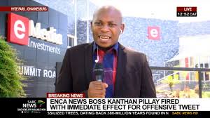 South africa's most watched tv news channel. Enca News Boss Kanthan Pillay Fired With Immediate Effect For Offensive Tweet Youtube