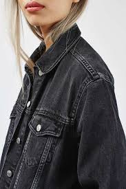 Moto Denim Raw Hem Jacket Black Denim Jacket Oversized Black Denim Jacket Black Jean Jacket