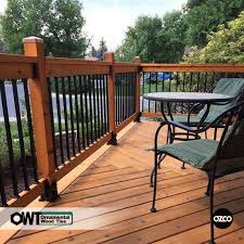 Deck Railing 4x4 Wood Post Deck Railing Installed With Ornamental Wood Ties Owt Top Rail And Post Base Saddles In Laredo Suns Building A Deck Deck Diy Deck