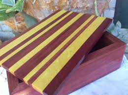 Purple Heart And Canary Wood Keepsake Box Wood Keepsake Box Keepsake Boxes Woodworking