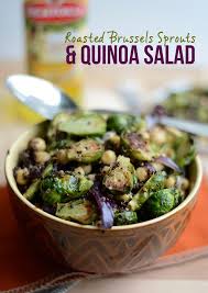Roasted Brussels Sprouts And Quinoa Salad Thanksgiving Fitfluential Whole Food Recipes Recipes Vegetarian Recipes