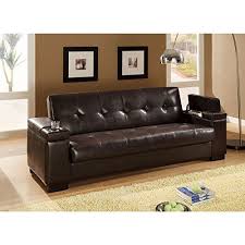 Coaster Brown Vinyl Sofa Bed Cup Holders And Storage In Arm Rests Transitional Sofa Bed With Storage Convertible Sofa Bed White Sofa Bed