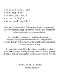 Tulisanmisisdevi Quotes Quote Poet Poetry Puisi Motivasi Motivation Insecurity Follow Ig Misis Kata Kata Motivasi Kutipan Motivasi Kutipan Terbaik