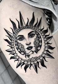 50 Meaningful And Beautiful Sun And Moon Tattoos Moon Tattoo Sun Tattoos Sleeve Tattoos