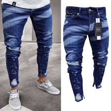 Our stylish men's jeans offer excellent fit and movability. Men Ripped Jeans Stylish Men 039 S Ripped Skinny Jeans Destroyed Frayed Slim Fit Denim Pants Trousers Ri Ripped Jeans Men Mens Pants Fashion Skinny Jeans Men
