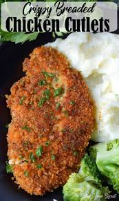 Crispy Breaded Chicken Cutlets Butter Your Biscuit Recipe Breaded Chicken Cutlets Chicken Cutlet Recipes Baked Chicken Cutlets