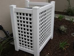 This Cover Works For A Smaller Condenser Or Carrier S Compact Slim Line Condensers Made For Narrow Areas Made With Pvc Hide Ac Units Ac Unit Cover Hvac Cover