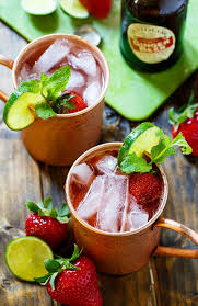 Strawberry Moscow Mule Spicy Southern Kitchen Recipe Summer Fruit Juice Summer Fruit Cocktails Fruit Juice Cocktails