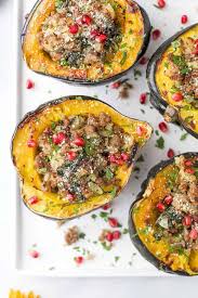 The Best Apple Sausage Stuffed Acorn Squash Recipe Recipe Acorn Squash Recipes Sausage Stuffed Acorn Squash Acorn Squash