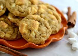 These White Chocolate Chip Pumpkin Cookies With Marshmallows Are A Chewy Choc Pumpkin Chocolate Chip Cookies Ginger Candy Recipe Oatmeal Chocolate Chip Cookies