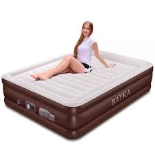 Bayka Queen Air Mattress Raised Elevated Double High Airbed For Guest Blow Up Inflatable Air Bed Air Mattresses Mattress