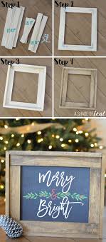 Christmas Mantle Update How To Make A Rustic Wood Frame A Shade Of Teal Christmas Mantle Wood Crafts Diy Picture Frames
