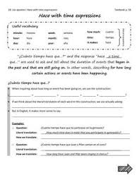 Hace With Time Expressions Guided Notes And Practice Guided Notes Expressions Teaching Spanish