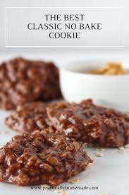 Easy Classic No Bake Cookies Recipe Practically Homemade Recipe Baking Recipes Cookies Classic No Bake Cookie Recipe No Bake Cookies