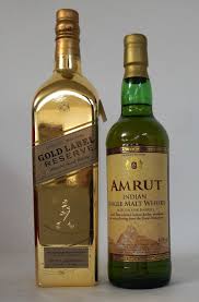 Johnnie Walker Gold Label Reserve Bullion Amrut Indian Single Malt Bottled As A Dubai Duty