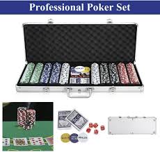 500 Casino Quality Poker Chips Dice Chip Set W Silver Aluminum Case Ebay Poker Chips Poker Set Poker