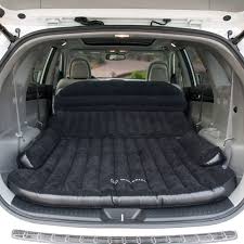 Suv Car Mattress With Pillows In The Back Of A Car Air Mattress Camping Camping Mattress Camping Bed
