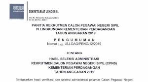 Hasil Seleksi Administrasi Kementerian Perdagangan Cpns 2019 Cek Nama Pelamar Yang Lolos Di Sini Tribunnews Com Mobile