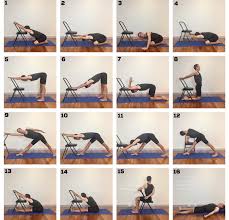 Yoga Poses For A Healthy Spine Chair Yoga Fitness Love This Gail Iyengar Yoga Poses Chair Yoga Iyengar Yoga