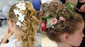 Unique hairstyles for long hair. Hair Style For Kids In Wedding Youtube