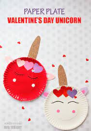 Make a paper plate valentine card that can be as intricate or as simple as you want it to be. Paper Plate Valentine S Unicorns Red Ted Art Make Crafting With Kids Easy Fun