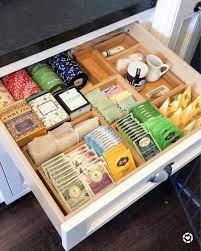 tea/coffee bar drawer all neat and