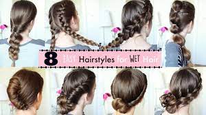Owners of long hair can not only boast gorgeous mane, but also to do hairstyles of great beauty. 8 Hairstyles For Wet Hair Wet Hairstyles Braidsandstyles12 Youtube