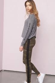 Sport Stripe Camo Legging Garage Clothing Outfits With Leggings Clothes