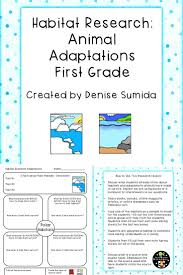 Habitat Research Animal Adaptations First Grade Animal Adaptations Science Notes Grade 1