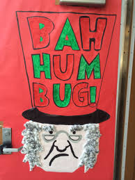 Another Door Decorating Idea Traced Letters And Scrooge S Face From An Image Projected Scrooge Christmas Holiday Door Decorations Christmas Door Decorations