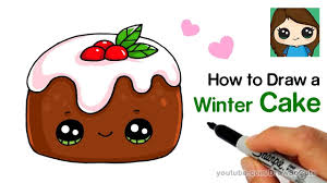 How To Draw A Christmas Chocolate Baby Cake Easy Youtube Cute Drawings Draw So Cute Christmas Draw So Cute Food